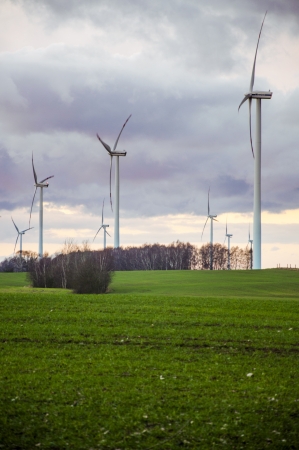 An image of windturbine generator over cloudy skyのeditorial素材