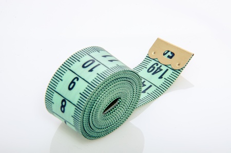 An image of green centimeter on white background