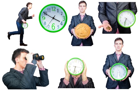 An image of young businessmen set isolated on white backgroundの写真素材