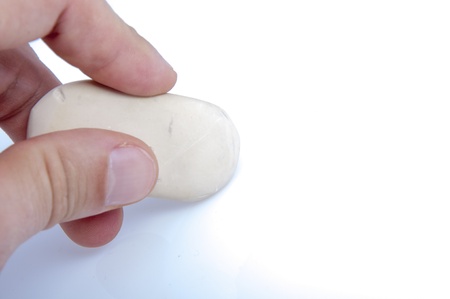 an image of eraser isolated on white の写真素材