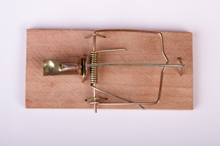 An image of mouse trap isolated on whiteの写真素材