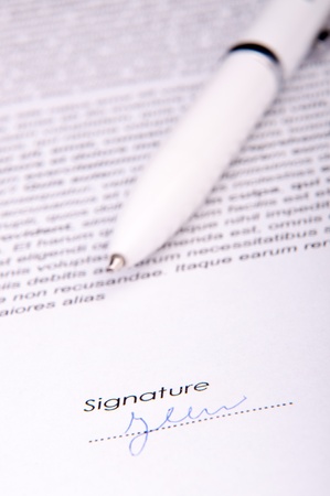 An image of signature over agreementの写真素材
