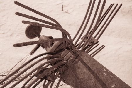 An image of old agriculture rusty machineの写真素材