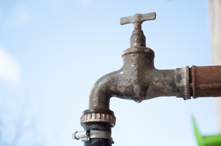 An image of faucet installed on the barnの写真素材