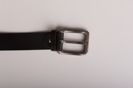 An image of black leather mens beltの写真素材