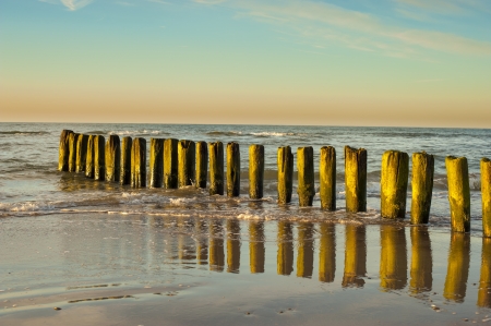 An image of sunset over Baltic Seaの写真素材