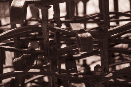 An image of old agriculture rusty machineの写真素材