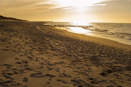An image of sunset over Baltic Seaの写真素材