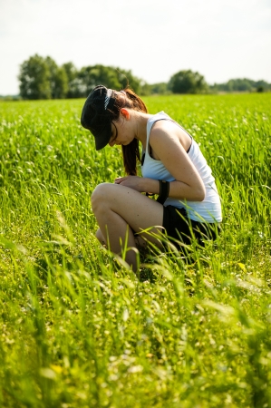 nature photographer takes pictures outdoorの写真素材