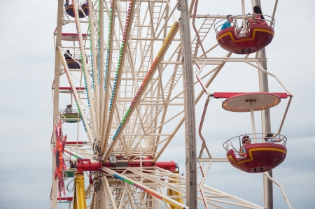 SZCZECIN - AUGUST 04: Visitors on Ferris Wheel during the final of The Tall Ships Races 2013 in Szczecin, August 04, 2013 in Szczecin, Poland.のeditorial素材