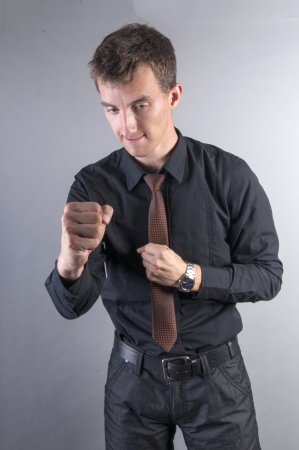 an image of businessman with clenched fistsの写真素材