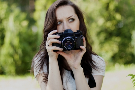 an image beautiful woman photographerの写真素材