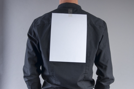 an image of young handsome businessman with blank cardの写真素材