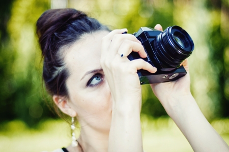 an image beautiful woman photographer