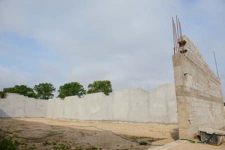 The construction site. Construction of the new warehouseの写真素材