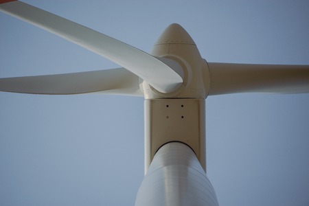 wind trubine at sunny day with blue sky