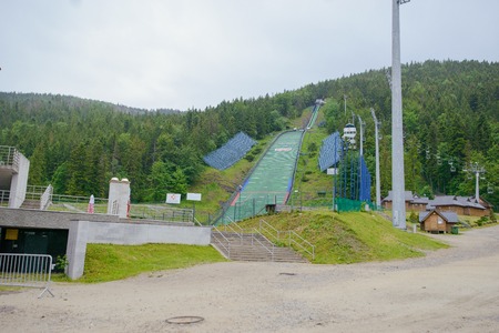 Ski jump in the summer. Zakopane in Polandのeditorial素材