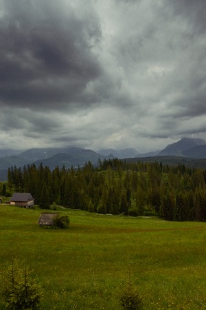 Majestic landscape in mountains in summer. Tatra mountain in Polandの写真素材