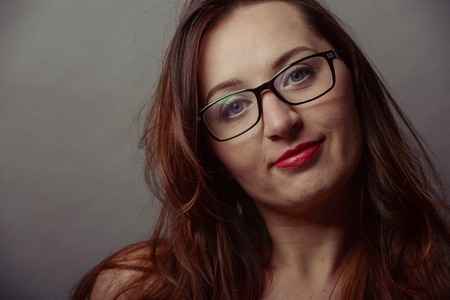 young beautiful brunette woman portrait in studio