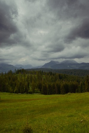 Majestic landscape in mountains in summer. Tatra mountain in Polandの写真素材