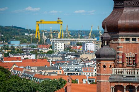 Old Twon view from high perspective. Szczecin. Poland. Historical city