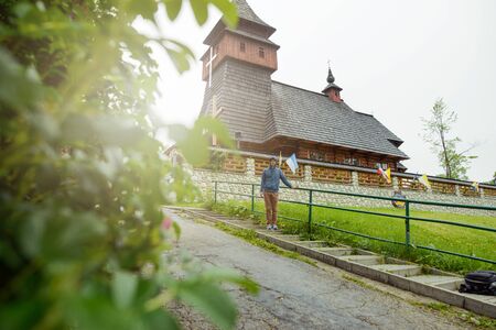 old wooden church in mountains in Poland.の写真素材