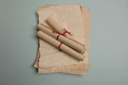 old tied up letters, view from above.の写真素材