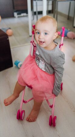 Portrait of adorable baby girl. Childhood. Authentic imageの写真素材