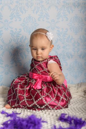 Portrait of adorable baby girl. Childhood. Authentic imageの写真素材