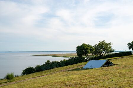 Idyllic summer landscape with clear lake in Poland.の写真素材