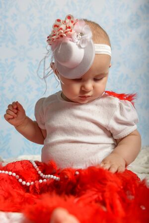 Portrait of adorable baby girl. Childhood.の写真素材