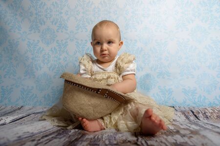 Portrait of adorable baby girl. Childhood.の写真素材