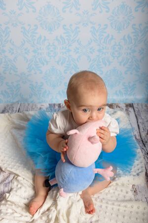 Portrait of adorable baby girl. Childhood.の写真素材