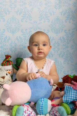 Portrait of adorable baby girl. Childhood.の写真素材