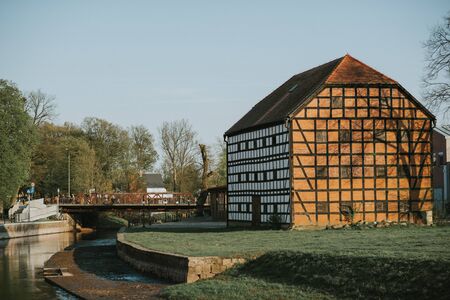 A view for the river name Ina in Goleniow, Poland.の写真素材