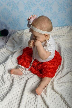 Portrait of adorable baby girl. Childhood.の写真素材