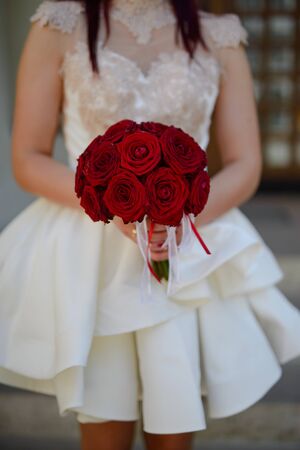 bouquet in the hands of the bride.の写真素材
