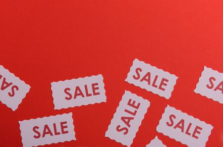 Sale Red Label Tag.Best price shopping offer.Discount sale promotion sign bannerの写真素材