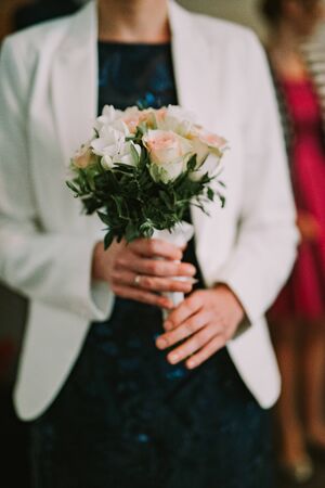 bouquet in the hands of the bride.の写真素材