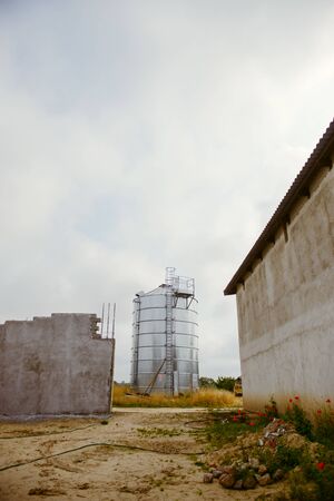 The construction site. Construction of the new warehouseの写真素材