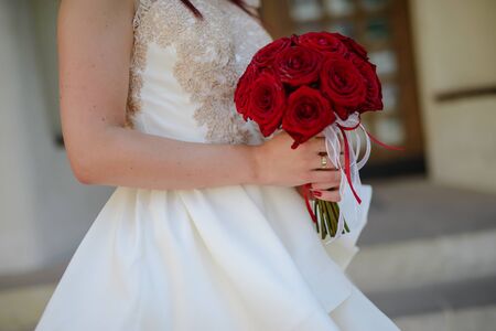 bouquet in the hands of the bride.の写真素材