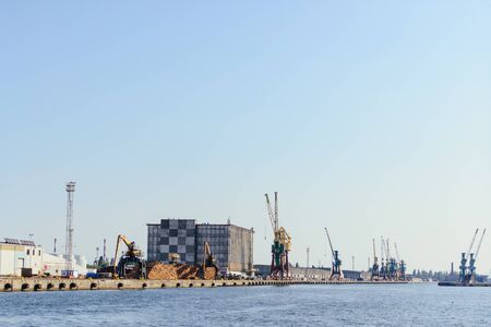Port of Szczecin. Harbor buildings in northern Poland. Season of the spring. Odra riverの写真素材