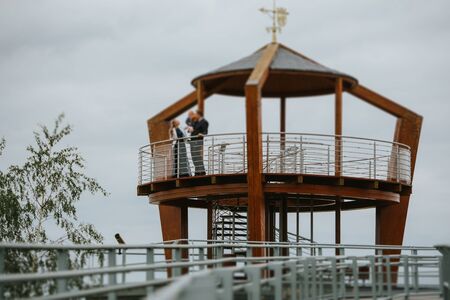 Nature observation tower for environmental protection and water management near the village Nowe...