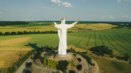 The largest figure of Christ the King in the world located in Swiebodzin in Poland.の写真素材