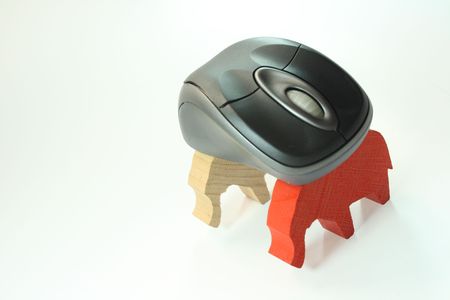 mouse at the elephantの写真素材