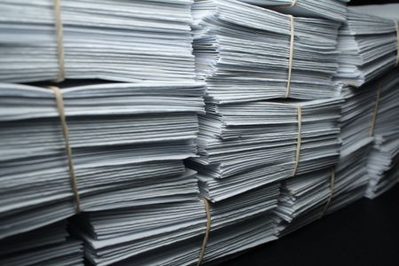 the paper for records on a black backgroundの写真素材