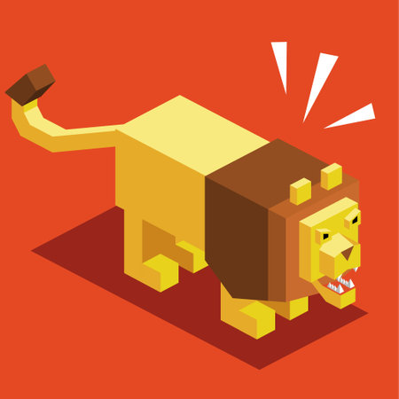 Lion isometric 3d icon. Vector illustration of a lion.のイラスト素材