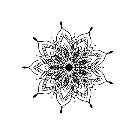 Mandala. Ethnic decorative element. Hand drawn backdrop. Islam, Arabic, Indian, ottoman motifs.のイラスト素材