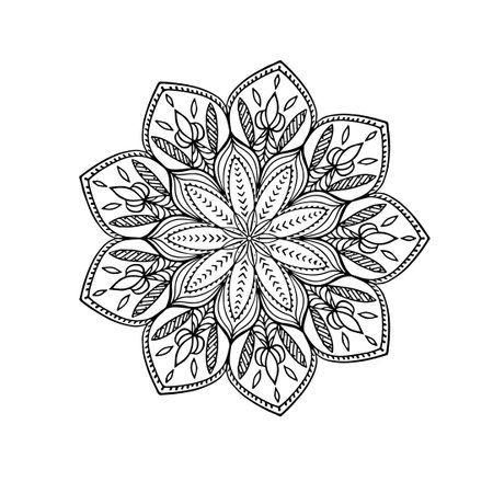 Mandala. Ethnic decorative element. Hand drawn backdrop. Islam, Arabic, Indian, ottoman motifs. Boho style.のイラスト素材