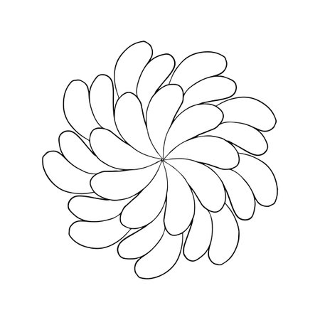 Flower coloring book for adults. Black and white vector illustration.のイラスト素材